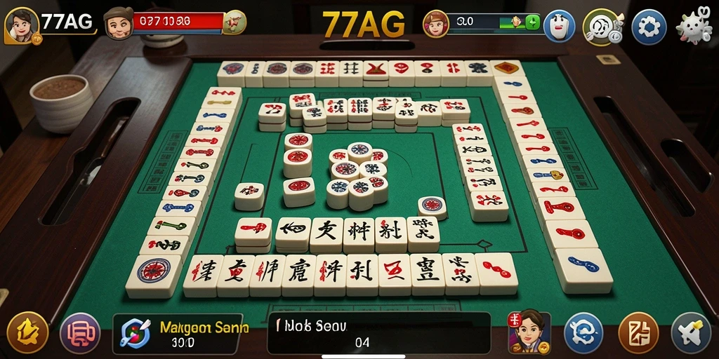 Tampilan gameplay Mahjong yang menarik di 77AG.