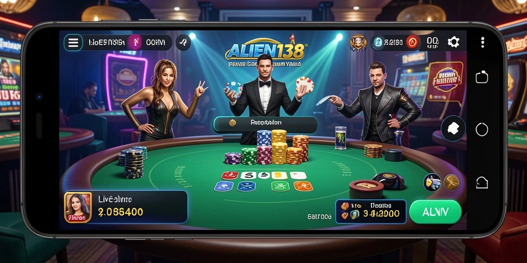 Gameplay seru Live Casino di ALIEN138 dengan dealer profesional.