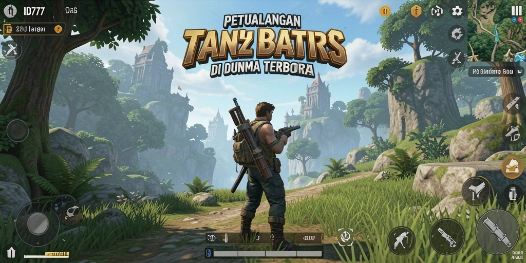 Screenshot gameplay ID777 yang menampilkan petualangan di dunia terbuka.