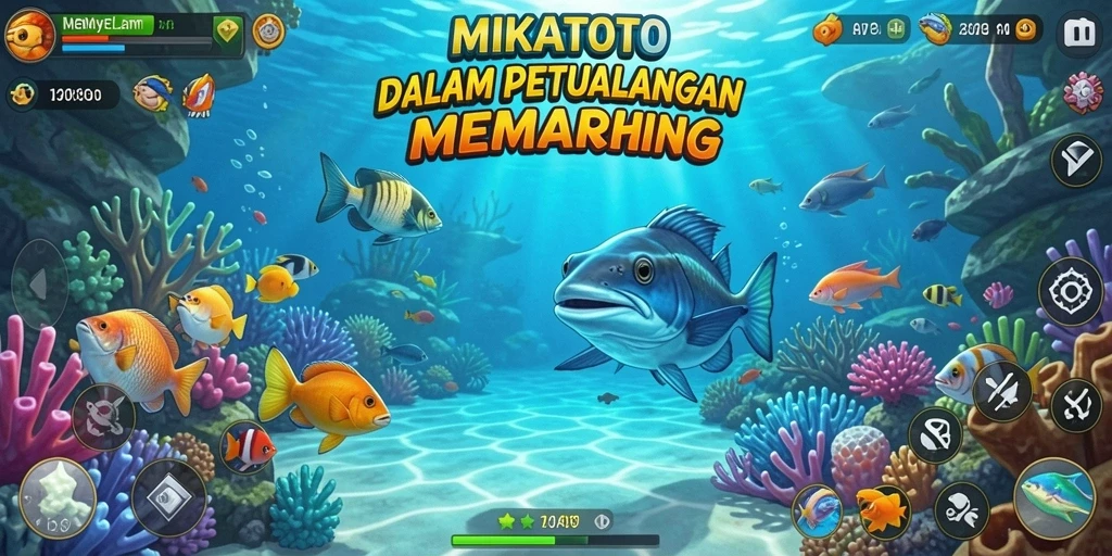 Tampilan gameplay MIKATOTO yang seru dan menarik dalam suasana memancing.
