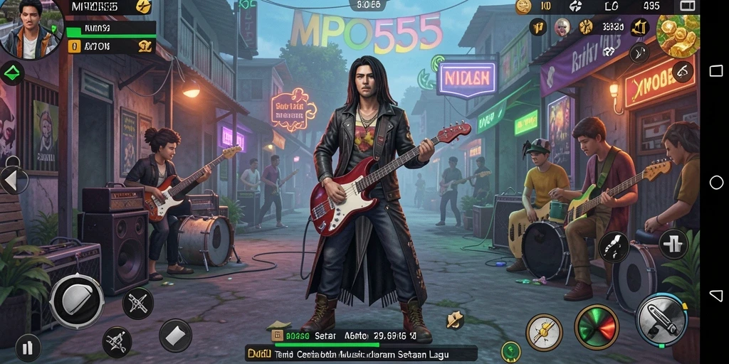 Tangkapan layar MPO555 menampilkan pengguna menikmati pengalaman musik interaktif.