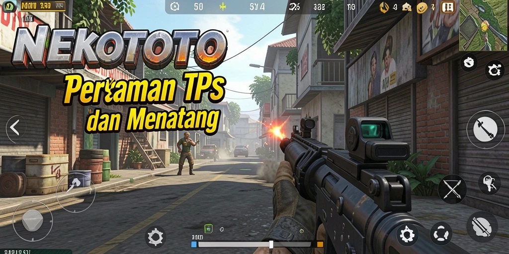 Tampilan aksi seru dalam gameplay NEKOTOTO TPS.