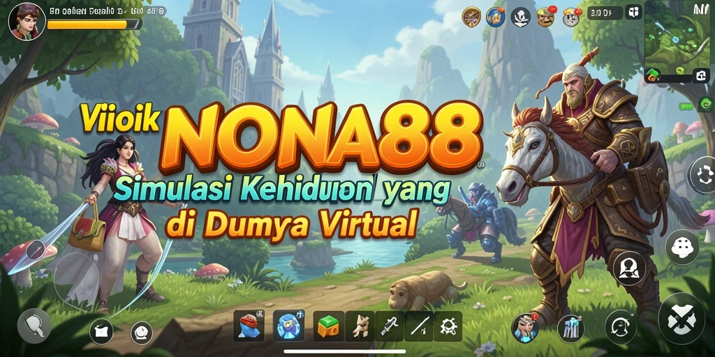Screenshot gameplay NONA88 menampilkan interaksi karakter yang menarik.